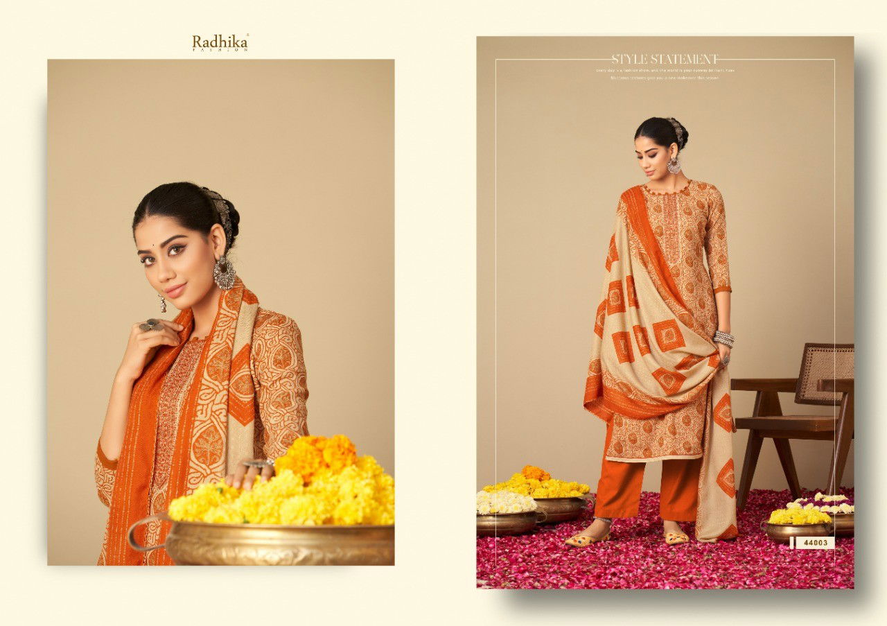 Sumyra Geet By Radhika Pashmina Dress Material Catalog
